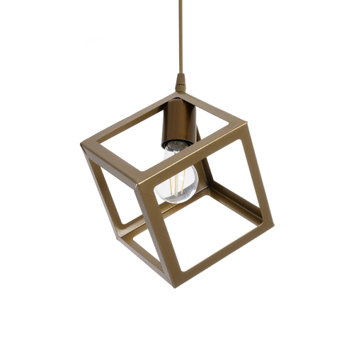 GLOBOSTAR® DISE 201-0055 Μοντέρνο Κρεμαστό Φωτιστικό Οροφής με Ντουί 1 x E27 AC 220-240V IP20 - Χρυσό - Μ28 x Π28 x Υ31cm