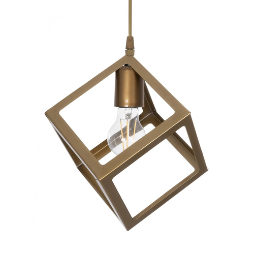 GLOBOSTAR® DISE 201-0055 Μοντέρνο Κρεμαστό Φωτιστικό Οροφής με Ντουί 1 x E27 AC 220-240V IP20 - Χρυσό - Μ28 x Π28 x Υ31cm