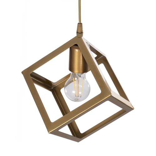 GLOBOSTAR® DISE 201-0055 Μοντέρνο Κρεμαστό Φωτιστικό Οροφής με Ντουί 1 x E27 AC 220-240V IP20 - Χρυσό - Μ28 x Π28 x Υ31cm