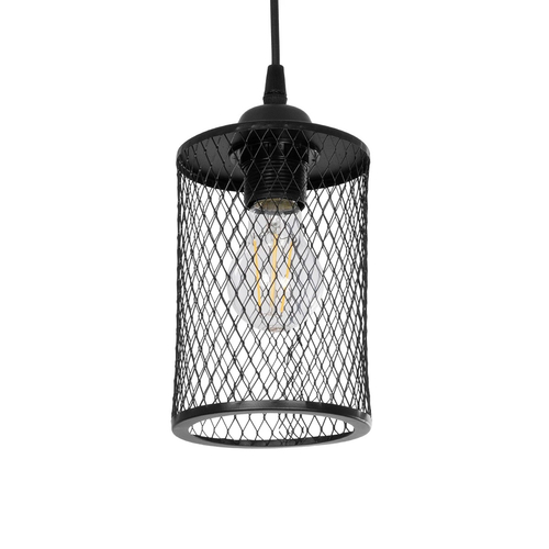 GLOBOSTAR® NOVAON 201-0058 Μοντέρνο Κρεμαστό Φωτιστικό Οροφής με Ντουί 1 x E27 AC 220-240V IP20 - Μαύρο - Μ12 x Π12 x Υ23cm