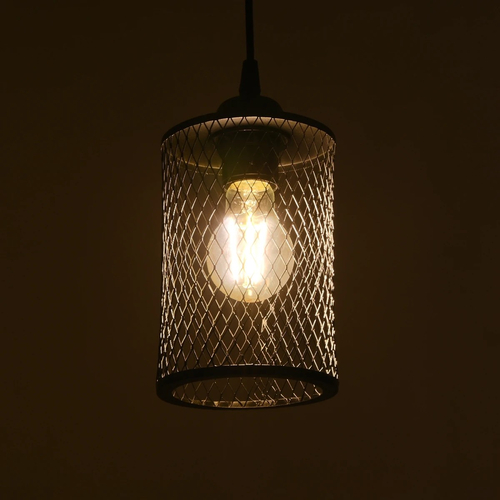 GLOBOSTAR® NOVAON 201-0058 Μοντέρνο Κρεμαστό Φωτιστικό Οροφής με Ντουί 1 x E27 AC 220-240V IP20 - Μαύρο - Μ12 x Π12 x Υ23cm