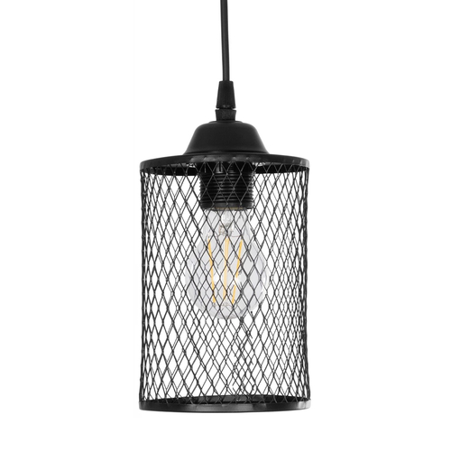 GLOBOSTAR® NOVAON 201-0058 Μοντέρνο Κρεμαστό Φωτιστικό Οροφής με Ντουί 1 x E27 AC 220-240V IP20 - Μαύρο - Μ12 x Π12 x Υ23cm