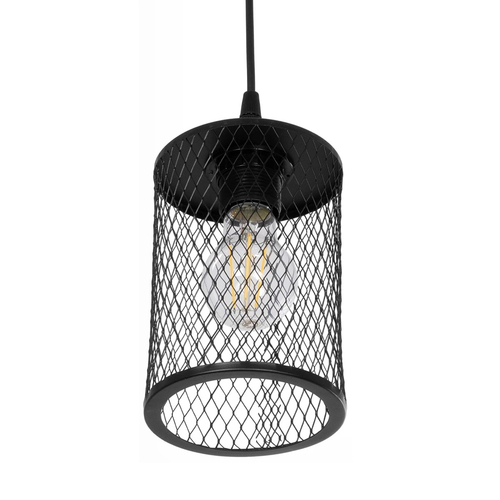 GLOBOSTAR® NOVAON 201-0058 Μοντέρνο Κρεμαστό Φωτιστικό Οροφής με Ντουί 1 x E27 AC 220-240V IP20 - Μαύρο - Μ12 x Π12 x Υ23cm