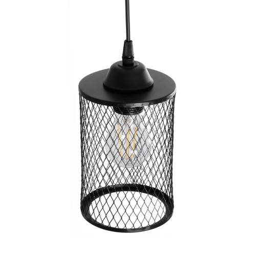 GLOBOSTAR® NOVAON 201-0058 Μοντέρνο Κρεμαστό Φωτιστικό Οροφής με Ντουί 1 x E27 AC 220-240V IP20 - Μαύρο - Μ12 x Π12 x Υ23cm