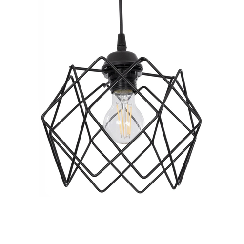 GLOBOSTAR® SOLON 201-0059 Μοντέρνο Κρεμαστό Φωτιστικό Οροφής με Ντουί 1 x E27 AC 220-240V IP20 - Μαύρο - Μ24 x Π24 x Υ23cm