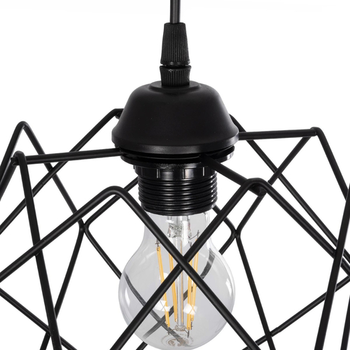 GLOBOSTAR® SOLON 201-0059 Μοντέρνο Κρεμαστό Φωτιστικό Οροφής με Ντουί 1 x E27 AC 220-240V IP20 - Μαύρο - Μ24 x Π24 x Υ23cm