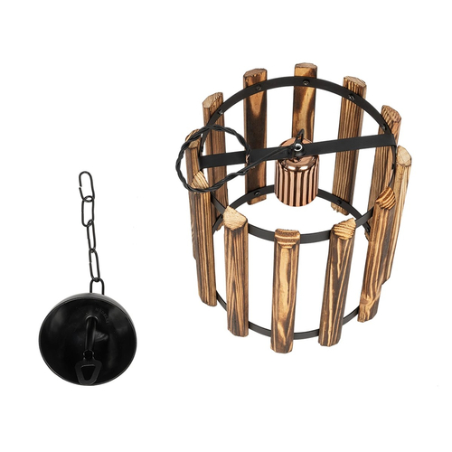 GLOBOSTAR® PRISMON 201-0061 Vintage Κρεμαστό Φωτιστικό Οροφής με Ντουί 1 x E27 AC 220-240V IP20 - Καφέ & Μαύρο - Μ22 x Π22 x Υ24cm