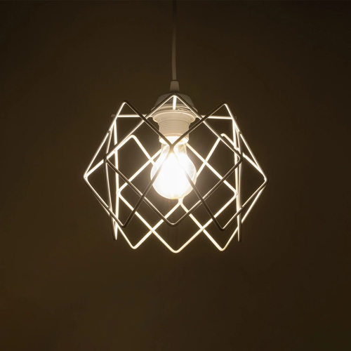 GLOBOSTAR® VORTEX 203-0001 Μοντέρνο Κρεμαστό Φωτιστικό Οροφής με Ντουί 1 x E27 AC 220-240V IP20 - Λευκό - Μ23.5 x Π23.5 x Υ20cm