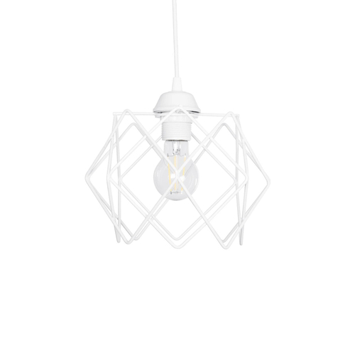 GLOBOSTAR® VORTEX 203-0001 Μοντέρνο Κρεμαστό Φωτιστικό Οροφής με Ντουί 1 x E27 AC 220-240V IP20 - Λευκό - Μ23.5 x Π23.5 x Υ20cm