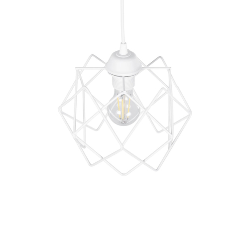 GLOBOSTAR® VORTEX 203-0001 Μοντέρνο Κρεμαστό Φωτιστικό Οροφής με Ντουί 1 x E27 AC 220-240V IP20 - Λευκό - Μ23.5 x Π23.5 x Υ20cm