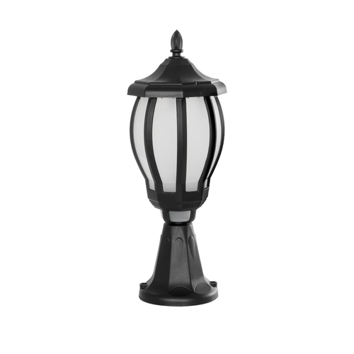 GloboStar® VERDI 203-0231 Vintage Επιδαπέδιο Φωτιστικό Φαναράκι Μονόφωτο 1 x E27 IP44 Μαύρο & Διάφανο Πλαστικό - Μ18 x Π18 x Υ46cm