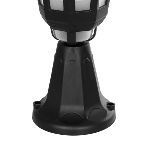 GloboStar® VERDI 203-0231 Vintage Επιδαπέδιο Φωτιστικό Φαναράκι Μονόφωτο 1 x E27 IP44 Μαύρο & Διάφανο Πλαστικό - Μ18 x Π18 x Υ46cm