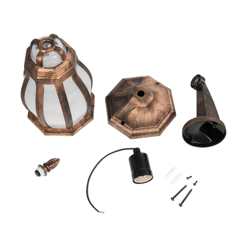 GLOBOSTAR® VERDI 203-0233 Vintage Φωτιστικό Τοίχου - Απλίκα με Ντουί 1 x E27 AC 220-240V IP44 - Χάλκινο - Μ18 x Π25 x Υ40cm