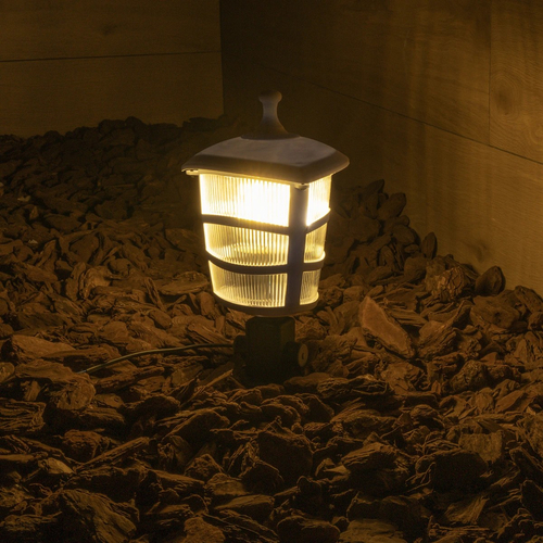 GloboStar® ZARDIN 203-0241 Vintage Καρφωτό Φωτιστικό Φαναράκι Μονόφωτο 1 x E27 IP44 Λευκό & Διάφανο Πλαστικό - Μ17 x Π17 x Υ49cm