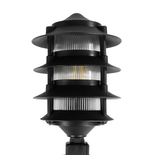 GloboStar® LANTERNA 203-0242 Μοντέρνο Καρφωτό Φωτιστικό Φαναράκι Μονόφωτο 1 x E27 IP44 Μαύρο & Διάφανο Πλαστικό - Μ16 x Π16 x Υ50cm