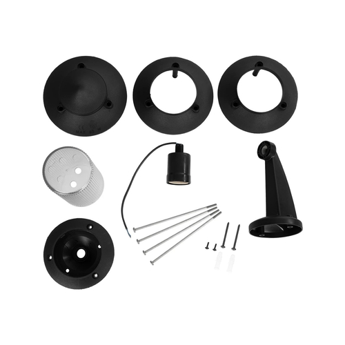 GLOBOSTAR® LANTERNA 203-0244 Μοντέρνο Φωτιστικό Τοίχου - Απλίκα με Ντουί 1 x E27 AC 220-240V IP44 - Μαύρο - Μ16 x Π23 x Υ30cm