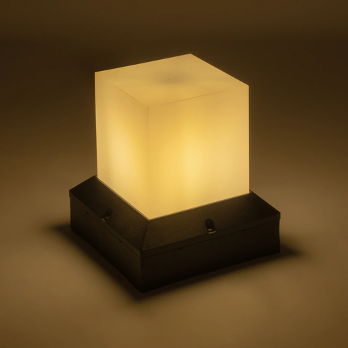 GloboStar® CUBIX 203-0245 Μοντέρνο Επιδαπέδιο Φωτιστικό Μονόφωτο 1 x E27 IP44 Μαύρο Πλαστικό - Μ22.5 x Π22.5 x Υ25cm