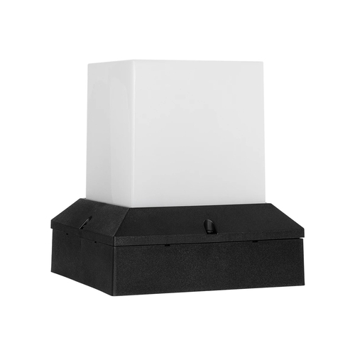 GloboStar® CUBIX 203-0245 Μοντέρνο Επιδαπέδιο Φωτιστικό Μονόφωτο 1 x E27 IP44 Μαύρο Πλαστικό - Μ22.5 x Π22.5 x Υ25cm