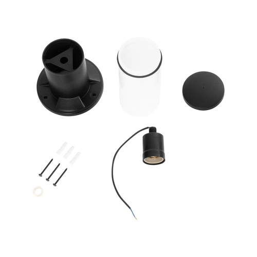 GloboStar® GARDENIO 203-0249 Μοντέρνο Επιδαπέδιο Φωτιστικό Κολωνάκι Κήπου Μονόφωτο 1 x E27 IP44 Μαύρο Πλαστικό - Μ15 x Π15 x Υ31cm