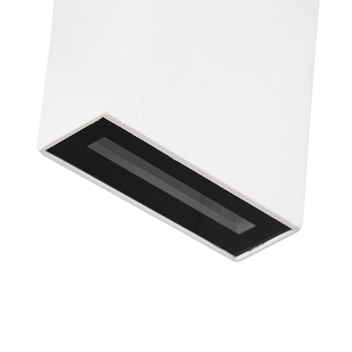 GLOBOSTAR® TRIANDE 60554 Μοντέρνο Φωτιστικό Τοίχου - Απλίκα LED 10W 1200lm 5°/60° AC 220-240V Αδιάβροχο IP65 Φυσικό Λευκό 4500K - Bridgelux COB Chip & TÜV SÜD Driver - Λευκό Ματ - Μ8.5 x Π8.5 x Υ20cm - 5 Χρόνια Εγγύηση