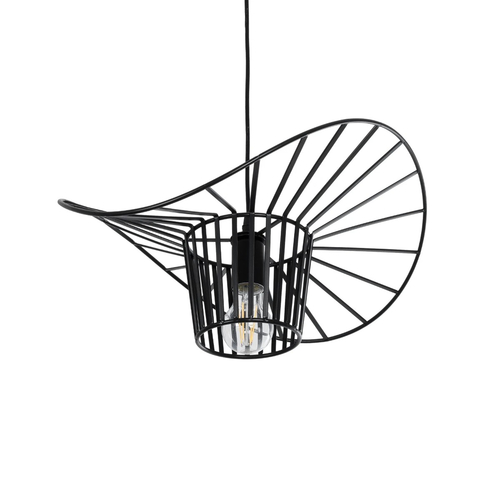 GLOBOSTAR® LUMINOVA 61462 Μοντέρνο Κρεμαστό Φωτιστικό Οροφής με Ντουί 1 x E27 AC 220-240V IP20 - Μαύρο - Μ40 x Π40 x Υ20cm