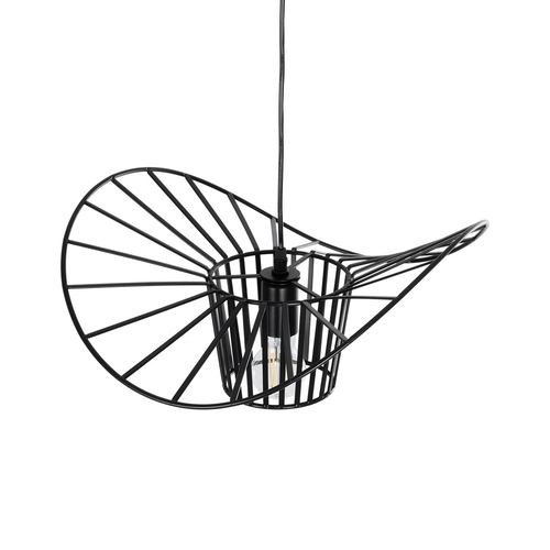 GLOBOSTAR® LUMINOVA 61462 Μοντέρνο Κρεμαστό Φωτιστικό Οροφής με Ντουί 1 x E27 AC 220-240V IP20 - Μαύρο - Μ40 x Π40 x Υ20cm