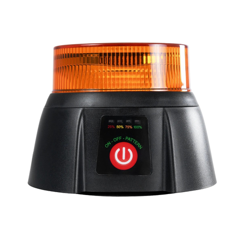 GloboStar® 85359 PRO Series Επαναφορτιζόμενος Φάρος Σήμανσης Οχήματος Security - Ασφαλείας για Αυτοκίνητα & Φορτηγά 10 Προγραμμάτων Φωτισμού STROBE LED 48W DC 10-30V Αδιάβροχος IP65 Πορτοκαλί