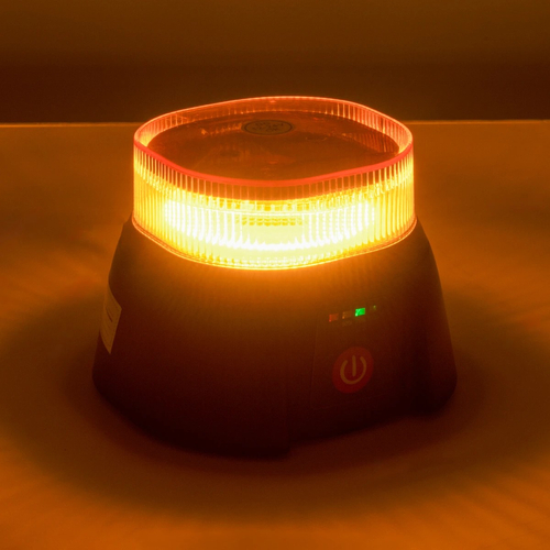 GloboStar® 85359 PRO Series Επαναφορτιζόμενος Φάρος Σήμανσης Οχήματος Security - Ασφαλείας για Αυτοκίνητα & Φορτηγά 10 Προγραμμάτων Φωτισμού STROBE LED 48W DC 10-30V Αδιάβροχος IP65 Πορτοκαλί