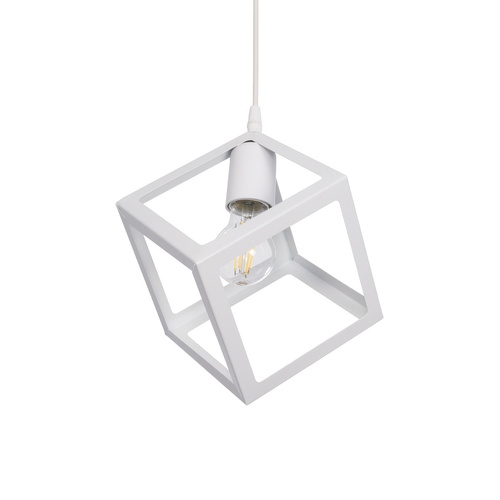 GLOBOSTAR® DISE 201-0052 Μοντέρνο Κρεμαστό Φωτιστικό Οροφής με Ντουί 1 x E27 AC 220-240V IP20 - Λευκό - Μ28 x Π28 x Υ31cm