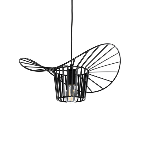 GLOBOSTAR® LUMINOVA 61462 Μοντέρνο Κρεμαστό Φωτιστικό Οροφής με Ντουί 1 x E27 AC 220-240V IP20 - Μαύρο - Μ40 x Π40 x Υ20cm