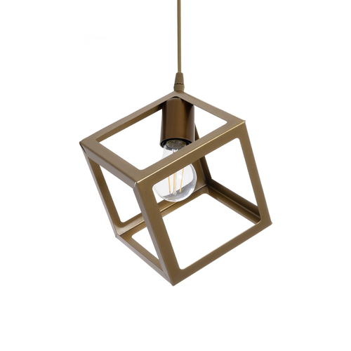 GLOBOSTAR® DISE 201-0055 Μοντέρνο Κρεμαστό Φωτιστικό Οροφής με Ντουί 1 x E27 AC 220-240V IP20 - Χρυσό - Μ28 x Π28 x Υ31cm