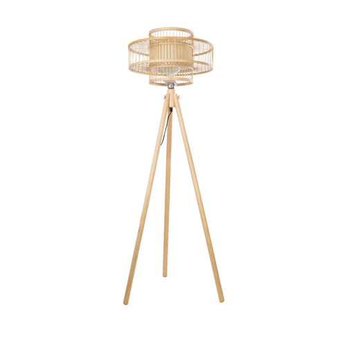 GLOBOSTAR® POPPY 01989 Boho Επιδαπέδιο Φωτιστικό με Ντουί 1 x E27 AC 220-240V IP20 - Μπεζ - Μ58 x Π58 x Υ149cm