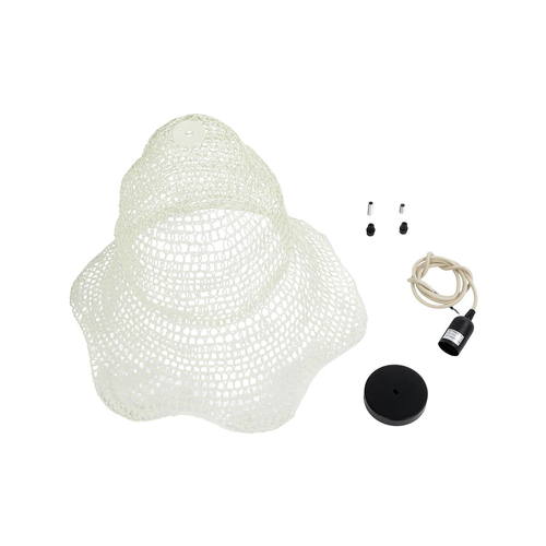 GLOBOSTAR® KENTUCKY 01889 Vintage Κρεμαστό Φωτιστικό Οροφής με Ντουί 1 x E27 AC 220-240V IP20 - Λευκό - Μ50 x Π50 x Υ48cm