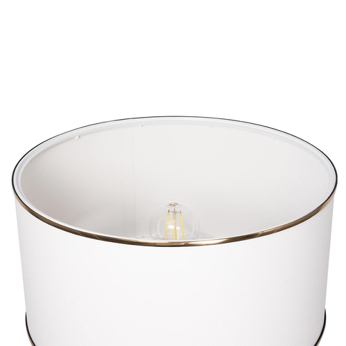 GloboStar® NOVA 201-0036 Μοντέρνο Επιδαπέδιο Φωτιστικό 1 x E27 IP20 Μαύρο Μεταλλό με Λευκό Ύφασμα - Μ36 x Π36 x Υ148cm