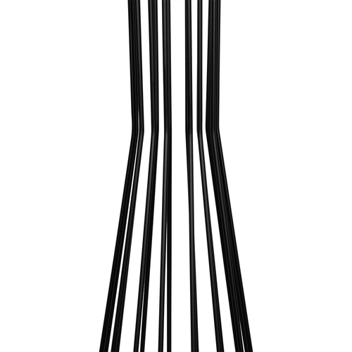 GloboStar® NOVA 201-0036 Μοντέρνο Επιδαπέδιο Φωτιστικό 1 x E27 IP20 Μαύρο Μεταλλό με Λευκό Ύφασμα - Μ36 x Π36 x Υ148cm