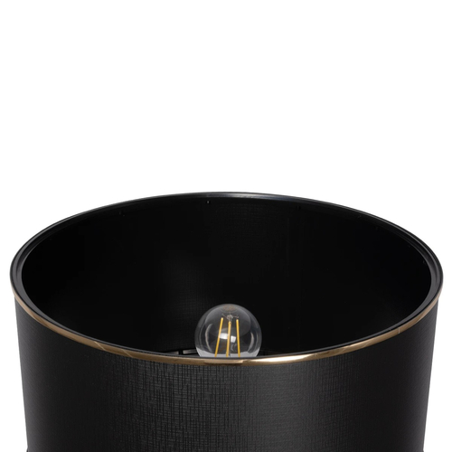 GloboStar® NOVA 201-0038 Μοντέρνο Επιδαπέδιο Φωτιστικό 1 x E27 IP20 Λευκό Μεταλλό με Μαύρο Ύφασμα - Μ36 x Π36 x Υ148cm