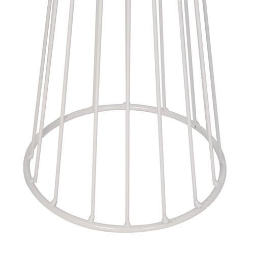 GloboStar® NOVA 201-0038 Μοντέρνο Επιδαπέδιο Φωτιστικό 1 x E27 IP20 Λευκό Μεταλλό με Μαύρο Ύφασμα - Μ36 x Π36 x Υ148cm