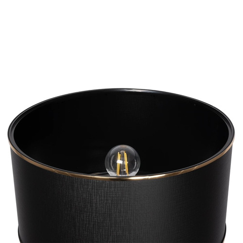 GloboStar® NOVA 201-0039 Μοντέρνο Επιδαπέδιο Φωτιστικό 1 x E27 IP20 Ασημί Μεταλλό με Μαύρο Ύφασμα - Μ36 x Π36 x Υ148cm