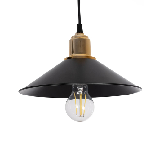 GLOBOSTAR® LUCANA 201-0043 Vintage Κρεμαστό Φωτιστικό Οροφής με Ντουί 2 x E27 AC 220-240V IP20 - Μαύρο & Χρυσό - Μ57 x Π25 x Υ26cm