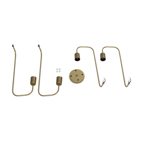 GLOBOSTAR® MOORNA 201-0065 Vintage Φωτιστικό Οροφής με Ντουί 4 x E27 AC 220-240V IP20 - Χρυσό - Μ97 x Π97 x Υ7cm