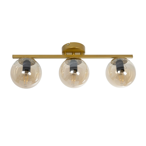 GLOBOSTAR® RADIAM 201-0066 Vintage Φωτιστικό Οροφής με Ντουί 3 x E27 AC 220-240V IP20 - Χρυσό & Μελί - Μ61 x Π15 x Υ19cm