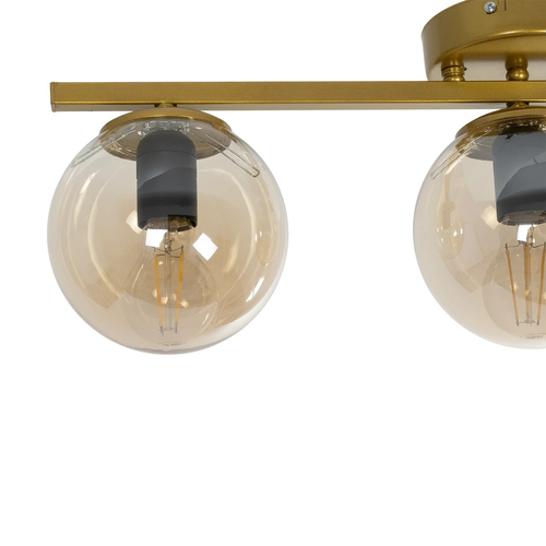 GLOBOSTAR® RADIAM 201-0066 Vintage Φωτιστικό Οροφής με Ντουί 3 x E27 AC 220-240V IP20 - Χρυσό & Μελί - Μ61 x Π15 x Υ19cm