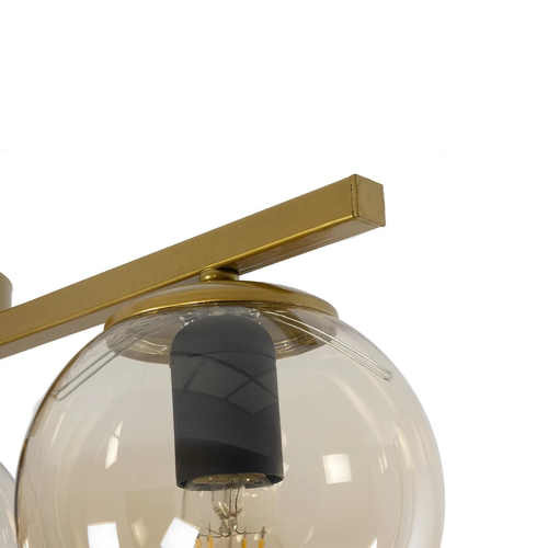 GLOBOSTAR® RADIAM 201-0066 Vintage Φωτιστικό Οροφής με Ντουί 3 x E27 AC 220-240V IP20 - Χρυσό & Μελί - Μ61 x Π15 x Υ19cm