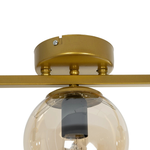 GLOBOSTAR® RADIAM 201-0066 Vintage Φωτιστικό Οροφής με Ντουί 3 x E27 AC 220-240V IP20 - Χρυσό & Μελί - Μ61 x Π15 x Υ19cm