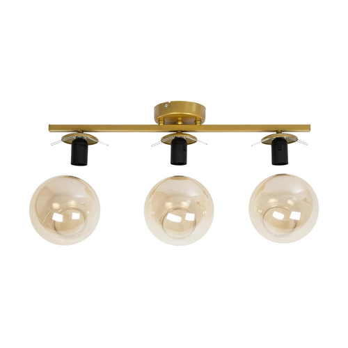 GLOBOSTAR® RADIAM 201-0066 Vintage Φωτιστικό Οροφής με Ντουί 3 x E27 AC 220-240V IP20 - Χρυσό & Μελί - Μ61 x Π15 x Υ19cm