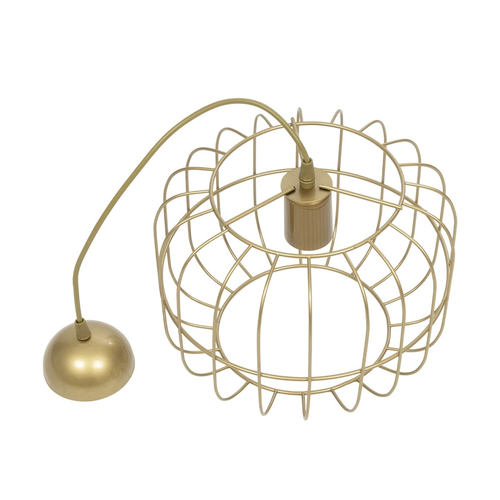 GLOBOSTAR® LUCANA 201-0074 Vintage Κρεμαστό Φωτιστικό Οροφής με Ντουί 1 x E27 AC 220-240V IP20 - Χρυσό - Μ29 x Π29 x Υ23cm