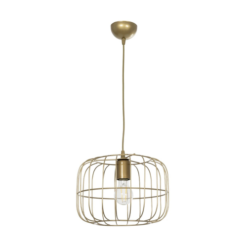 GLOBOSTAR® LUCANA 201-0074 Vintage Κρεμαστό Φωτιστικό Οροφής με Ντουί 1 x E27 AC 220-240V IP20 - Χρυσό - Μ29 x Π29 x Υ23cm