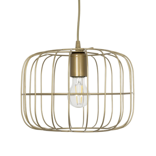 GLOBOSTAR® LUCANA 201-0074 Vintage Κρεμαστό Φωτιστικό Οροφής με Ντουί 1 x E27 AC 220-240V IP20 - Χρυσό - Μ29 x Π29 x Υ23cm