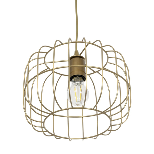 GLOBOSTAR® LUCANA 201-0074 Vintage Κρεμαστό Φωτιστικό Οροφής με Ντουί 1 x E27 AC 220-240V IP20 - Χρυσό - Μ29 x Π29 x Υ23cm