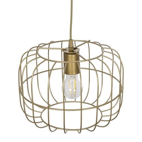 GLOBOSTAR® LUCANA 201-0074 Vintage Κρεμαστό Φωτιστικό Οροφής με Ντουί 1 x E27 AC 220-240V IP20 - Χρυσό - Μ29 x Π29 x Υ23cm